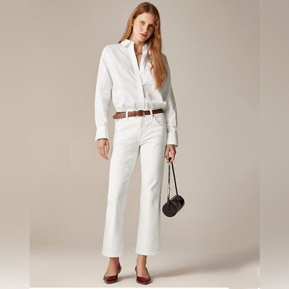 NWT J CREW mid-rise kickout jean white - Picture 2 of 8